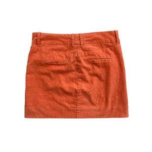 ORANGE J.CREW CORDUROY MINI SKIRT + POCKETS